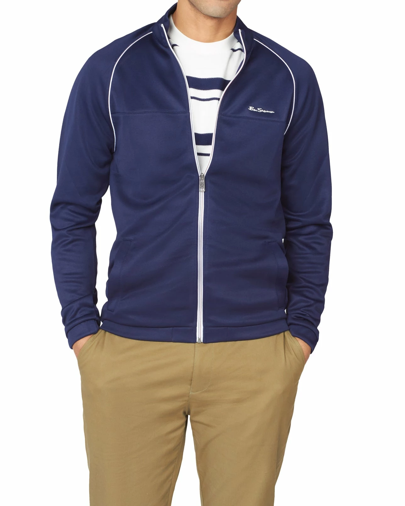 Tricot Zip-Through Track Jacket - Marine 1 Tricot Zip-Through Track Jacket - Marine