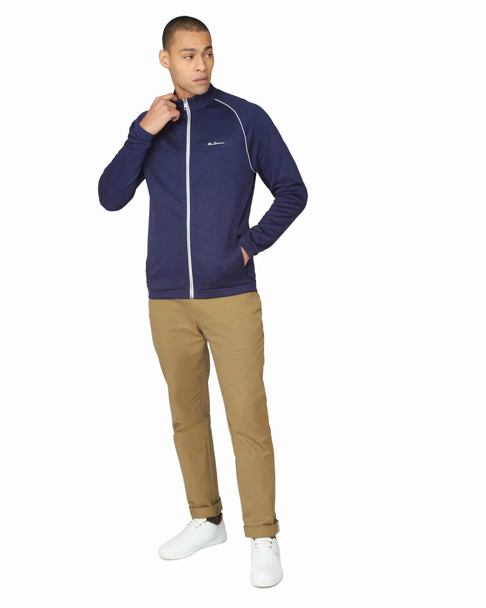 Tricot Zip-Through Track Jacket - Marine 4 Tricot Zip-Through Track Jacket - Marine - Image 4