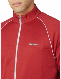 Tricot Zip-Through Track Jacket - Red 6 Tricot Zip-Through Track Jacket - Red -clothing Shop 63357 550 tricot zip through track jacket red closeup