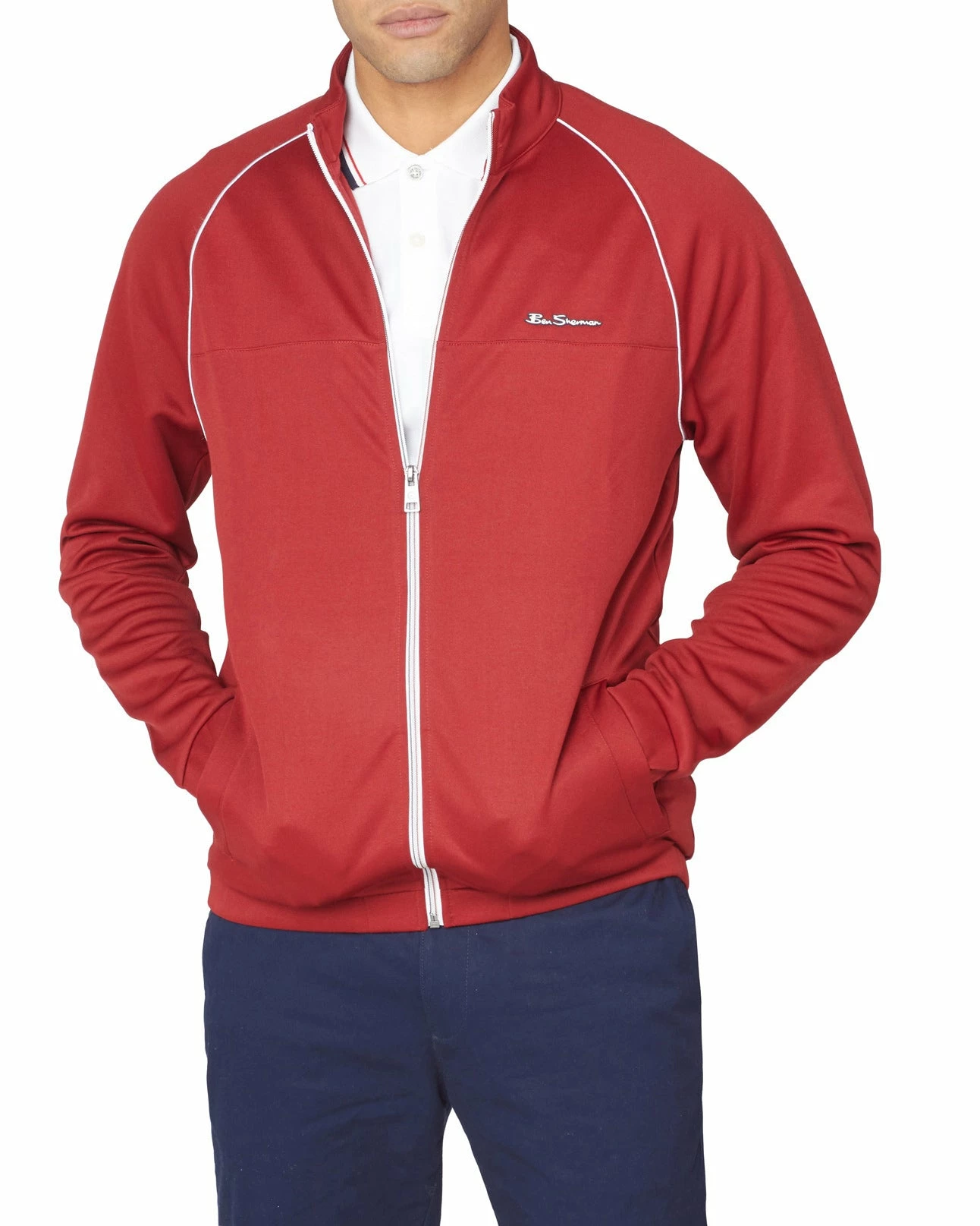 Tricot Zip-Through Track Jacket - Red 1 Tricot Zip-Through Track Jacket - Red
