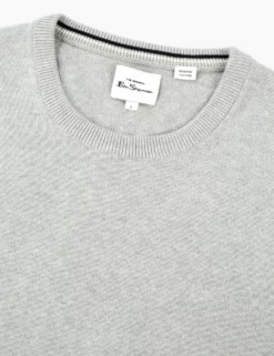 Signature Knit Crewneck Sweater - Steel -clothing Shop 63370c 017 signature knit crewneck sweater steel closeup flat