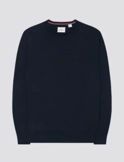 Signature Knit Crewneck Sweater - Dark Navy -clothing Shop 63370c 025 signature knit crewneck sweater dark navy flat