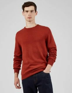 Signature Knit Crewneck Sweater - Burnt Orange