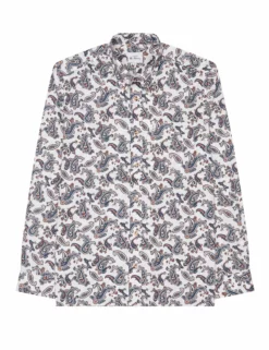 Long-Sleeve Paisley-Print Shirt - Ivory