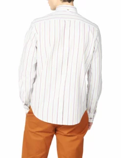 Long-Sleeve Laundered Oxford Stripe Shirt - Sky 7 Long-Sleeve Laundered Oxford Stripe Shirt - Sky -clothing Shop 63428 120 long sleeve laundered oxford stripe shirt sky back