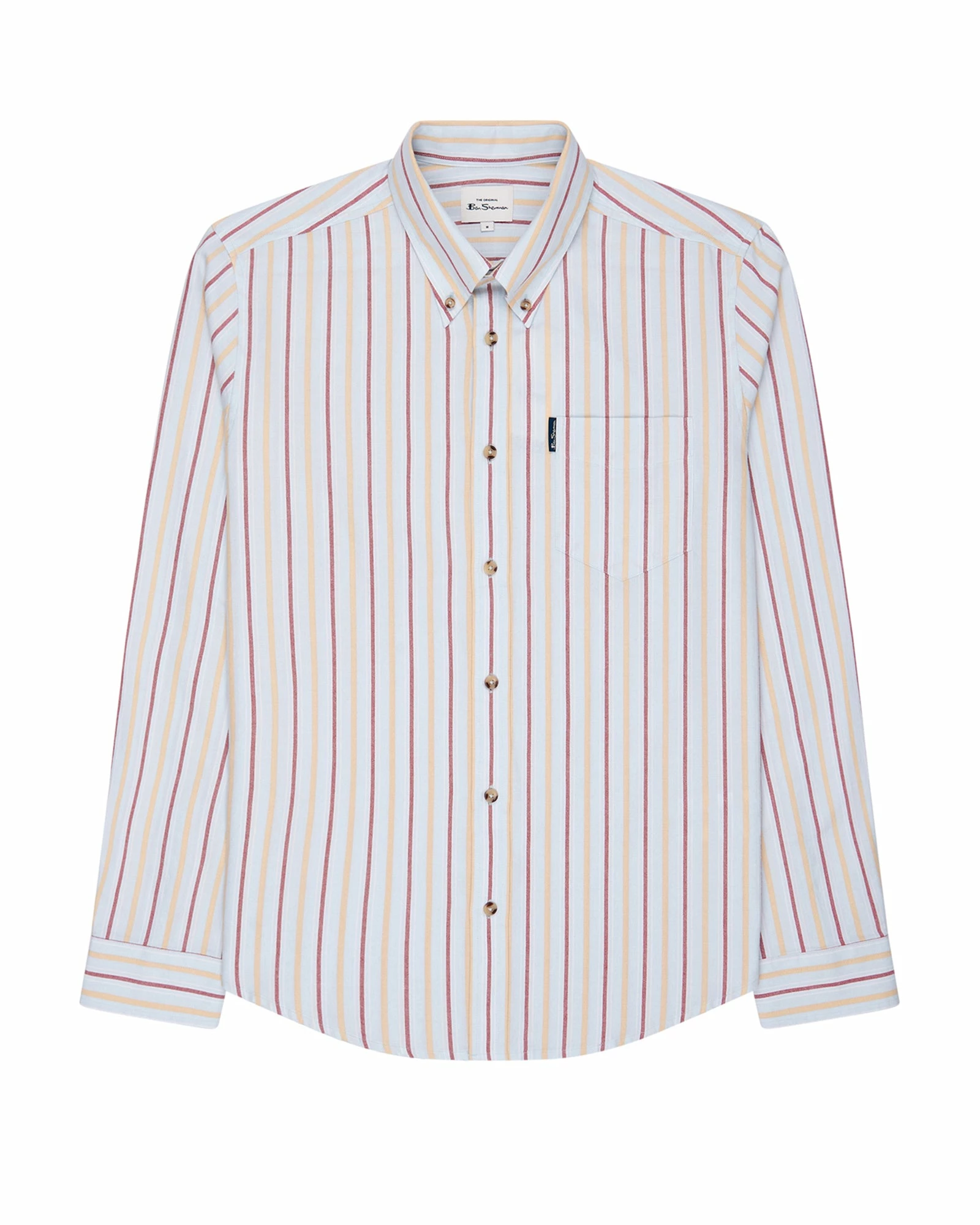 Long-Sleeve Laundered Oxford Stripe Shirt - Sky 1 Long-Sleeve Laundered Oxford Stripe Shirt - Sky