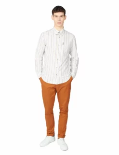 Long-Sleeve Laundered Oxford Stripe Shirt - Sky 9 Long-Sleeve Laundered Oxford Stripe Shirt - Sky -clothing Shop 63428 120 long sleeve laundered oxford stripe shirt sky full