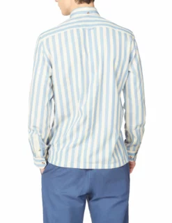 Long-Sleeve Candy-Stripe Shirt - Riviera Blue -clothing Shop 63431 145 long sleeve candy stripe shirt riviera blue back
