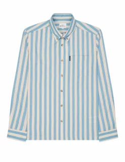 Long-Sleeve Candy-Stripe Shirt - Riviera Blue