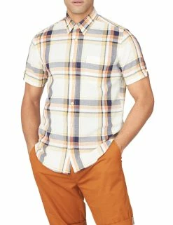 Short-Sleeve Large-Check Oxford Shirt - Anise