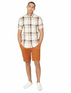 Short-Sleeve Large-Check Oxford Shirt - Anise -clothing Shop 63439 932 long sleeve large check oxford shirt anise full