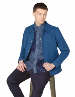 Long-Sleeve Archive Indigo Geo Patchwork Shirt - Marine -clothing Shop 63455 035 long sleeve archive indigo geo patchwork shirt marine with jacket