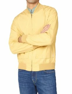 Laundered Bomber Jacket - Pale Yellow
