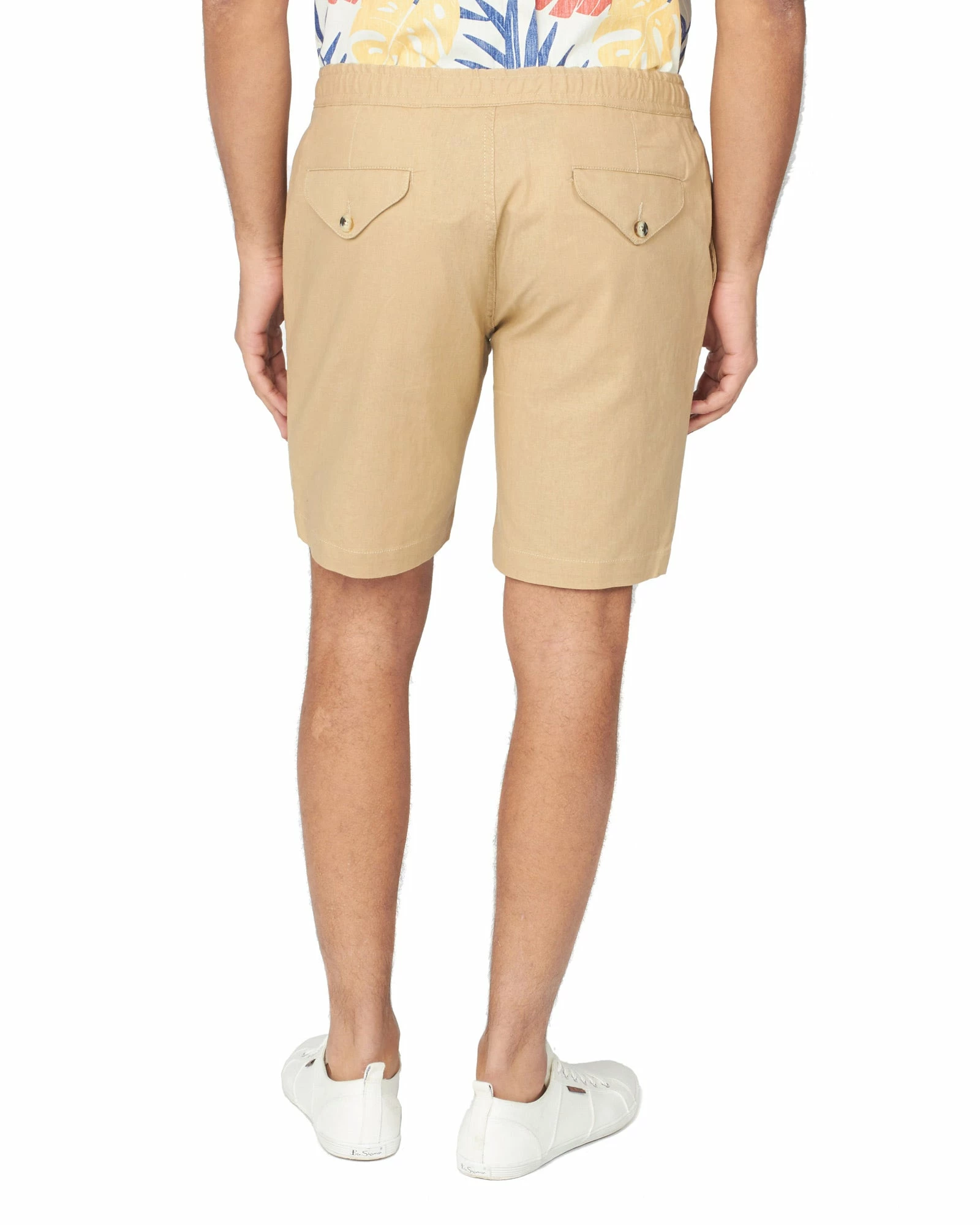 Drawcord Cotton/Linen Short - Sand 2 Drawcord Cotton/Linen Short - Sand - Image 2