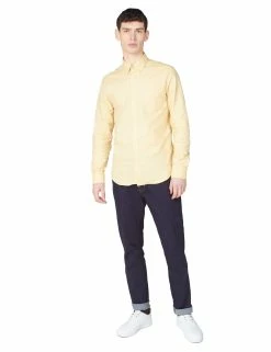Long-Sleeve Signature Oxford Shirt - Pale Yellow -clothing Shop 65094 451 long sleeve signature oxford shirt pale yellow full