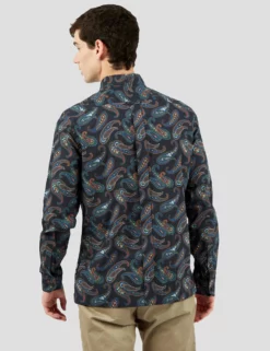 Long-Sleeve Large Paisley-Print Shirt - Midnight -clothing Shop 65376c 036 long sleeve large paisley print shirt midnight back