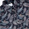 Long-Sleeve Large Paisley-Print Shirt - Midnight
