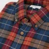 Long-Sleeve Striped Check Shirt - Camel