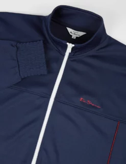 Tricot Funnel-Neck Zip-Through Jacket - Marine 9 Tricot Funnel-Neck Zip-Through Jacket - Marine -clothing Shop 65538c 035 tricot funnel neck zip through jacket marine closeup