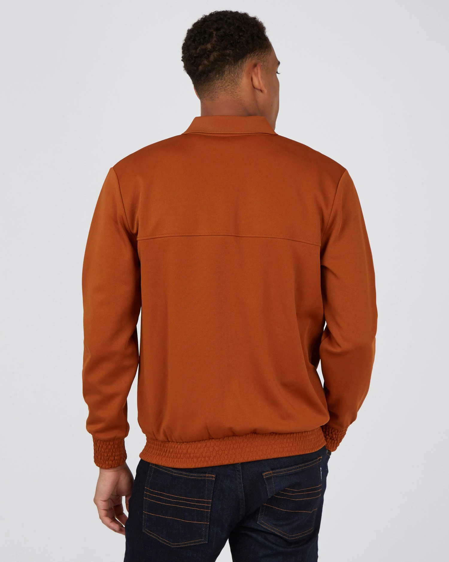 B By Ben Sherman Polo-Collar Zip-Through Jacket - Caramel 3 B By Ben Sherman Polo-Collar Zip-Through Jacket - Caramel - Image 3