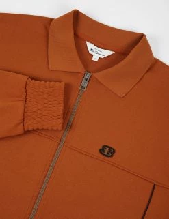 B By Ben Sherman Polo-Collar Zip-Through Jacket - Caramel 9 B By Ben Sherman Polo-Collar Zip-Through Jacket - Caramel -clothing Shop 65539c 371 b by ben polo collar zip through jacket caramel closeup flat
