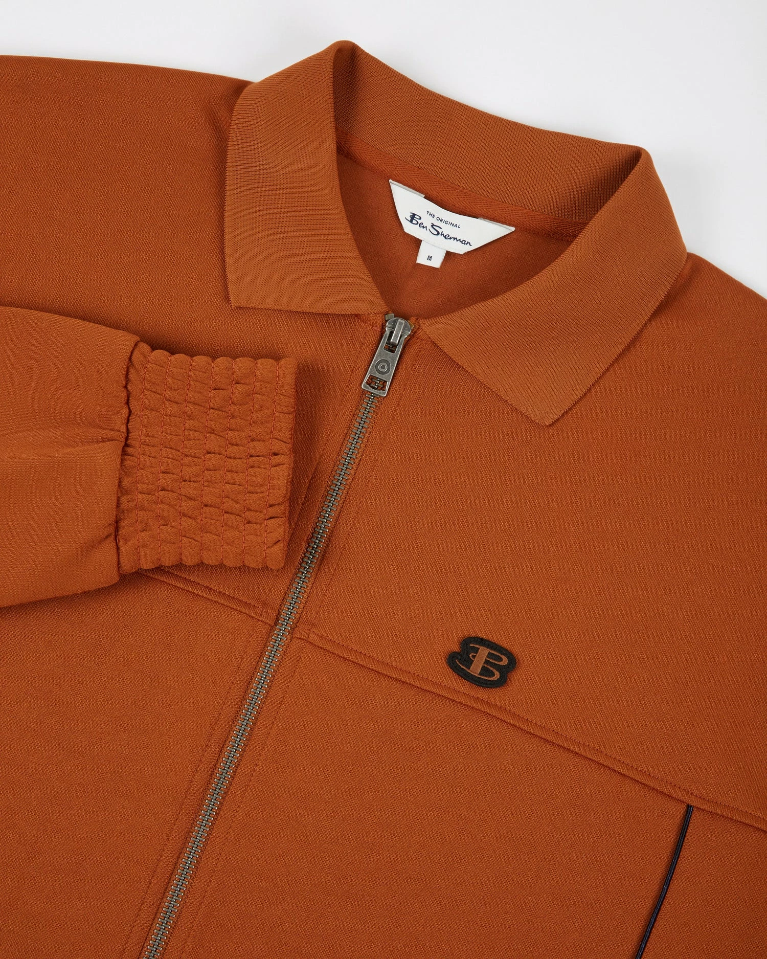 B By Ben Sherman Polo-Collar Zip-Through Jacket - Caramel 5 B By Ben Sherman Polo-Collar Zip-Through Jacket - Caramel - Image 5