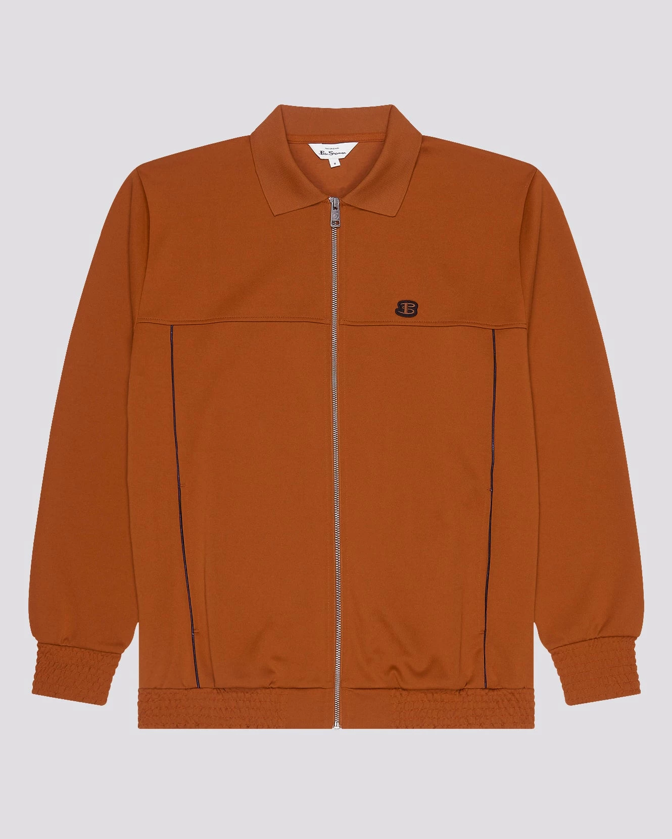 B By Ben Sherman Polo-Collar Zip-Through Jacket - Caramel 2 B By Ben Sherman Polo-Collar Zip-Through Jacket - Caramel - Image 2