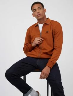 B By Ben Sherman Polo-Collar Zip-Through Jacket - Caramel 8 B By Ben Sherman Polo-Collar Zip-Through Jacket - Caramel -clothing Shop 65539c 371 b by ben polo collar zip through jacket caramel full