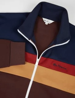 Colorblock Tricot Zip-Through Jacket - Bordeaux -clothing Shop 65566c 545 colorblock tricot zip through jacket bordeaux closeup flat