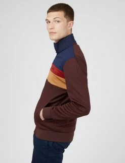Colorblock Tricot Zip-Through Jacket - Bordeaux -clothing Shop 65566c 545 colorblock tricot zip through jacket bordeaux side
