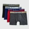 Men's 4-Pack Microfiber Boxer Briefs - Black/Red/Grey/Blue