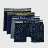 Men's 4-Pack Microfiber Boxer Briefs - Blue/Grey/Black