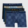 Men's 4-Pack Microfiber Boxers - Check/Blue/Grey/Black