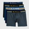 Men's 4-Pack Microfiber Boxers - Floral/Blue/Black