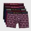 Men's 4-Pack Microfiber Boxers - Paisley/Burgundy/Navy/Black