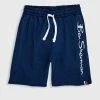 Casual Knit Logo Shorts - Navy