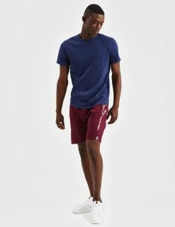 Casual Knit Logo Shorts - Burgundy -clothing Shop ABN34321 BURGUNDY 1383