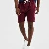 Casual Knit Logo Shorts - Burgundy