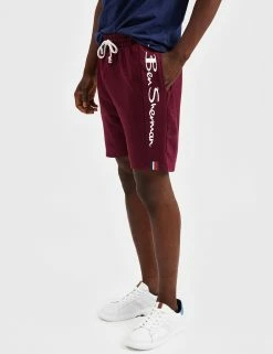 Casual Knit Logo Shorts - Burgundy -clothing Shop ABN34321 BURGUNDY 1411