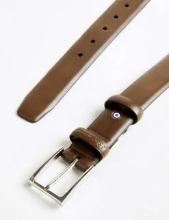 Angus Leather Dress Belt - Brown