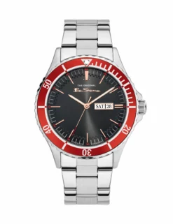 Men's Stainless Steel Strap Watch, 44mm - Silver/Black/Silver 7 Men's Stainless Steel Strap Watch, 44mm - Silver/Black/Silver -clothing Shop BS045SM