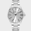 Men's Stainless Steel Bracelet Watch, 41mm - Silver/Silver/Silver