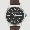 Men's Strap Watch, 41mm - Brown/Grey/Silver
