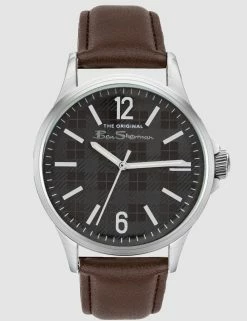 Men's Strap Watch, 41mm - Brown/Grey/Silver