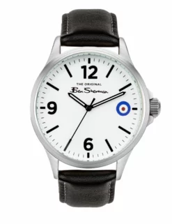 Men's Strap Watch, 41mm - Black/White/Silver