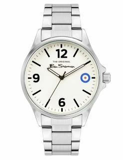 Men's Stainless Steel Bracelet Watch, 41mm - Silver/Grey/Silver