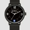 Men's Mesh Strap Watch, 41mm - Black/Black/Black