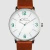 Men's Strap Watch, 41mm - Brown/White/Silver