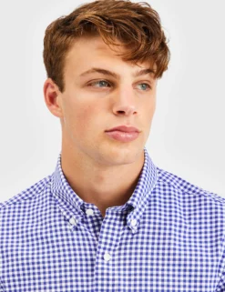 Custom Performance Gingham Shirt - Indigo -clothing Shop BS101LS NAVY 1281 7ce48805 0af5 43ab b5d0 9dcedfe53e07