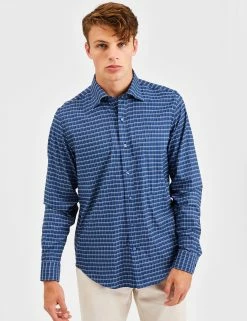 Custom Performance Shadow Plaid Herringbone Shirt - Navy 12 Custom Performance Shadow Plaid Herringbone Shirt - Navy -clothing Shop BS102LS NAVY 1424 03e9e40b a936 40af b0fd 1d71df55e359